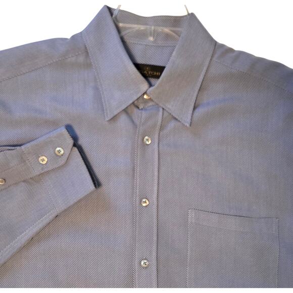 Bugatchi Dress Shirt Button-down Heavy Weight Subtle Stripe, sz XXL Blue - Picture 1 of 8
